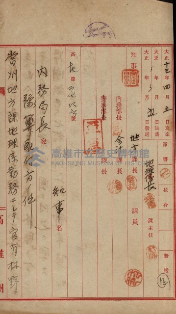 官有地整理費豫算關係書類
（地理系）藏品圖，第578張