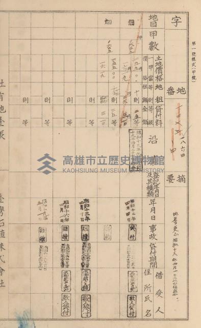 臺灣拓殖株式會社美濃社有地臺帳（二之一）藏品圖，第169張