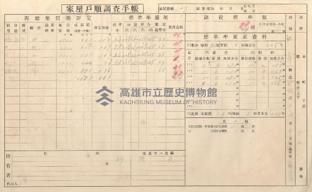 小港庄空地子、店子後家屋戶順調查手帳
（一冊之內一）藏品圖，第169張
