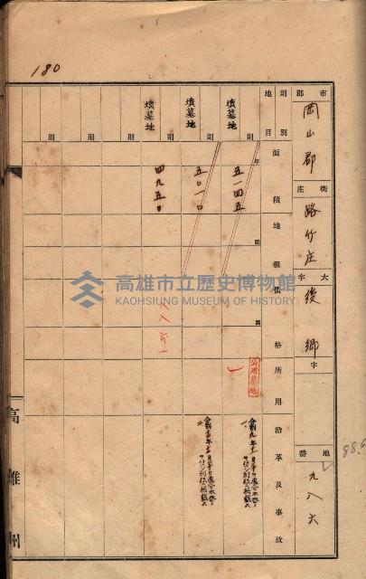 州有墓地臺帳（岡山郡）藏品圖，第169張