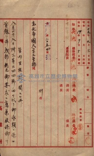 管內圖及里程圖配付（高雄州）藏品圖，第69張