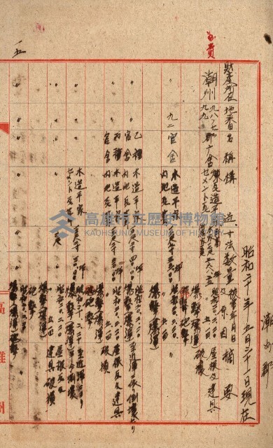 州費國庫所屬建物戰時災害被害關係書類綴
（地理系）藏品圖，第69張