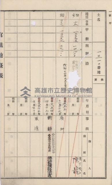 杉林庄官租地臺帳（二冊之內第二號）藏品圖，第429張