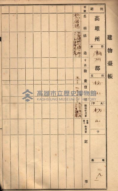 屠場建物臺帳（高雄州）藏品圖，第129張