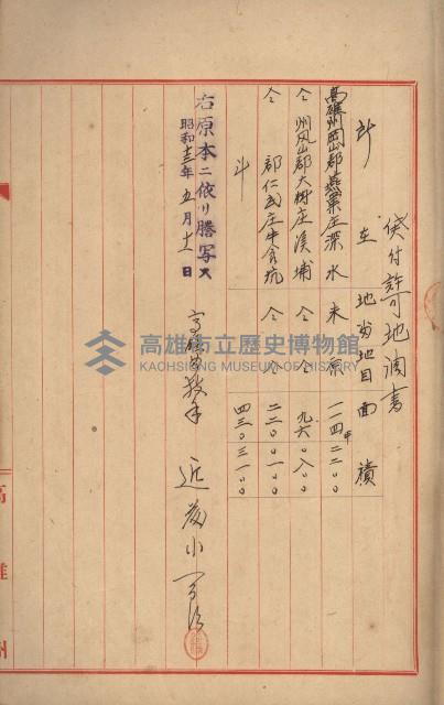 無償貸付（岡山郡－被許可人高雄州）藏品圖，第29張
