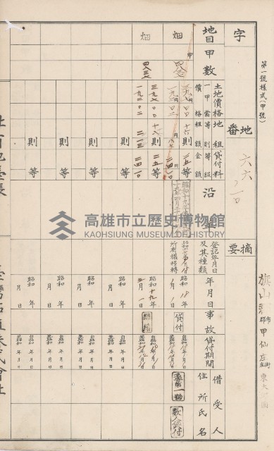 臺灣拓殖株式會社甲仙社有地臺帳（二之二）藏品圖，第29張