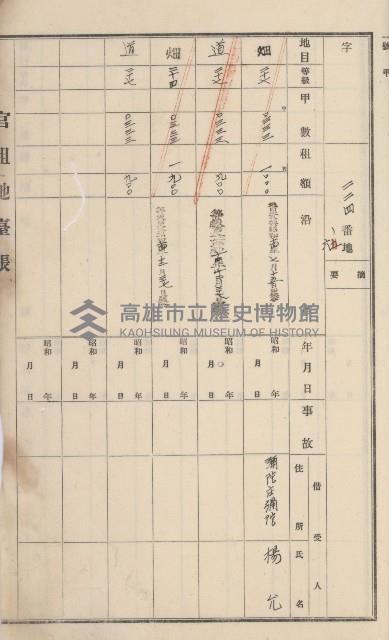阿蓮庄官租地臺帳（十六冊之內第七號）藏品圖，第29張