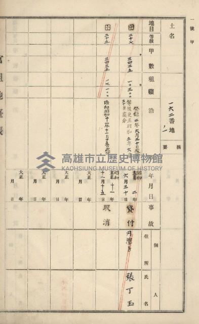 旗山街官租地臺帳（二冊之內第一號）藏品圖，第29張