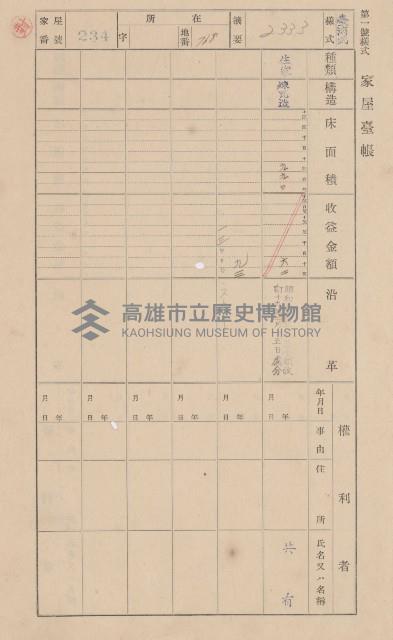 鳳山郡大樹庄溪埔家屋臺帳（二冊之內第二號）藏品圖，第29張