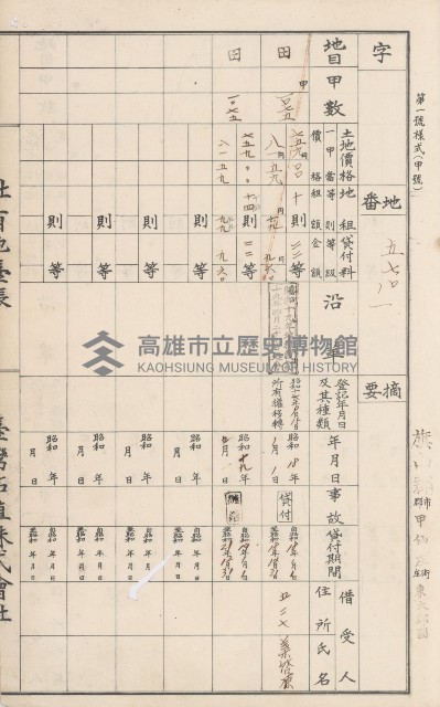 臺灣拓殖株式會社甲仙社有地臺帳（二之二）藏品圖，第109張