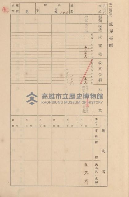 鳳山郡大寮庄拷潭家屋臺帳（一冊之內第一號）藏品圖，第9張