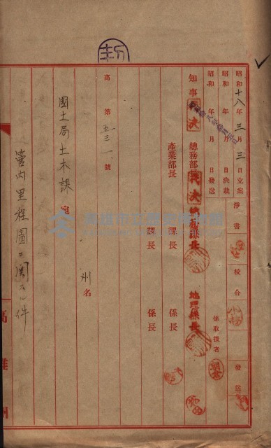 管內圖及里程圖配付（高雄州）藏品圖，第9張