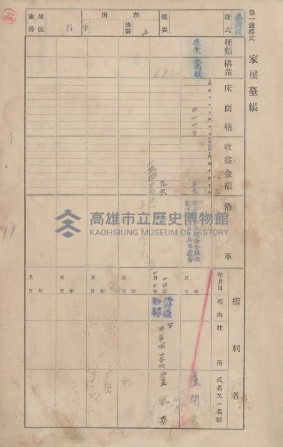 鳳山郡鳥松庄田草埔家屋臺帳
（二冊之內第一號）藏品圖，第9張