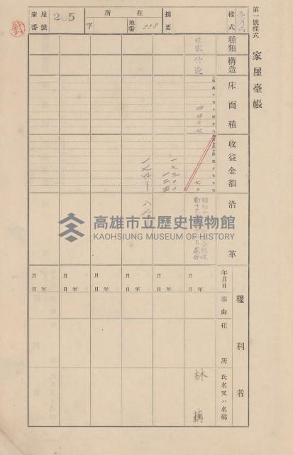 鳳山郡大寮庄翁公園家屋臺帳（三冊之內第二號）藏品圖，第9張