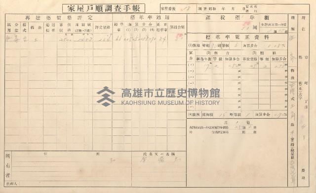 小港庄空地子、店子後家屋戶順調查手帳
（一冊之內一）藏品圖，第119張