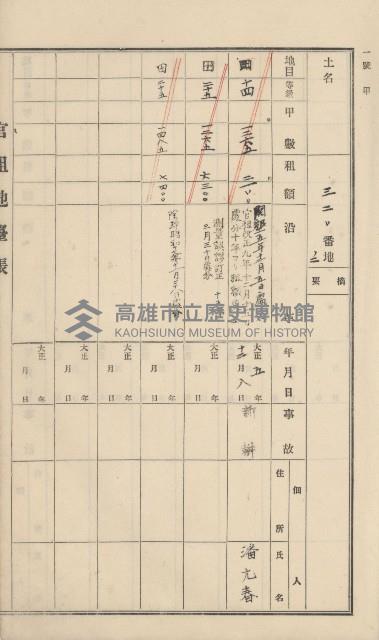 杉林庄官租地臺帳（二冊之內第一號）藏品圖，第119張