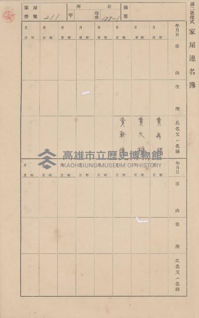 鳳山郡林園庄中芸家屋臺帳（二冊之內第二號）藏品圖，第19張