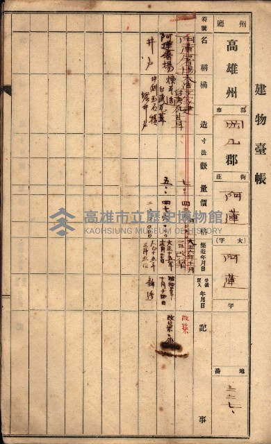 屠場建物臺帳（高雄州）藏品圖，第19張