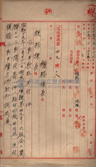 高臨營第五號A1號用地買收
（左營、右冲）藏品圖，第19張