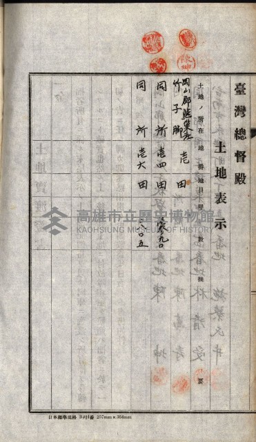 土地賣渡承諾書綴－完結
（阿公店溪治水工事用地－第一回買收）藏品圖，第259張