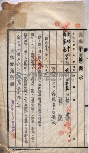 州買收地調書－登記濟証綴
（左營、埤子頭、前峰尾、內惟）藏品圖，第159張