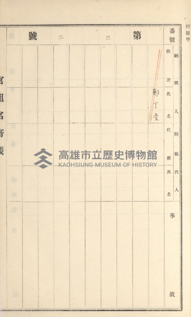 旗山街官租名寄帳（二之一）藏品圖，第160張