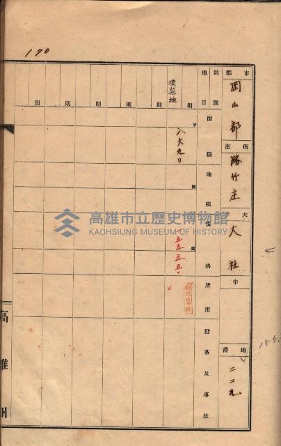 州有墓地臺帳（岡山郡）藏品圖，第159張