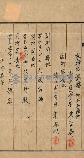 高雄州公共用地－抵當權抹消登記書類綴
（買收關係－卅八之九）藏品圖，第59張