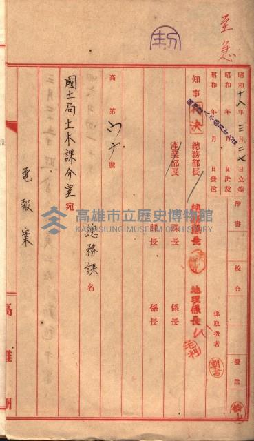 阿公店溪治水工事豫算關係（高雄州）藏品圖，第59張