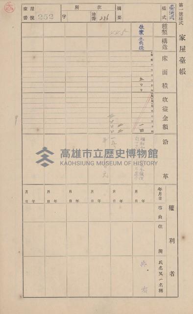 鳳山郡鳥松庄田草埔家屋臺帳
（二冊之內第二號）藏品圖，第59張