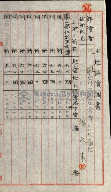 陸軍用地關係綴（評價關係）藏品圖，第564張