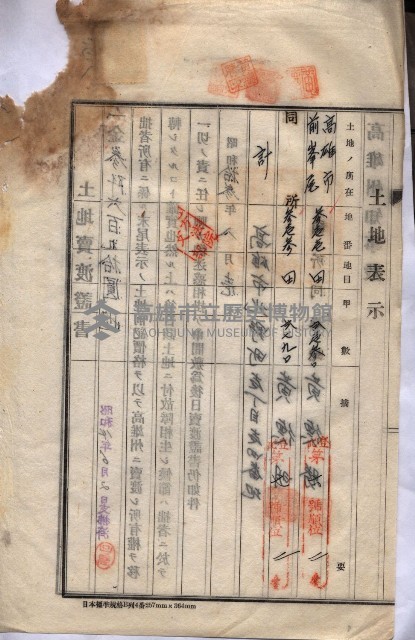 州買收地調書－登記濟証綴
（左營、埤子頭、前峰尾、內惟）藏品圖，第49張