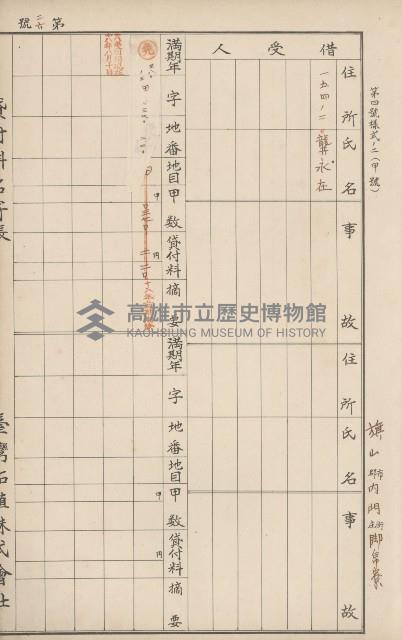 臺灣拓殖株式會社內門貸付料名寄帳藏品圖，第49張