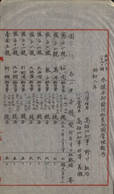 祕密地圖ニ關スル書類（高雄州）藏品圖，第301張