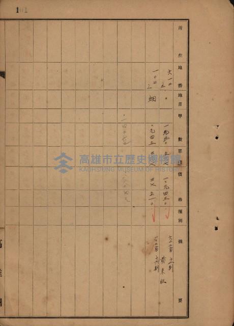 旗山郡（官有地價格一筆限調書）藏品圖，第198張