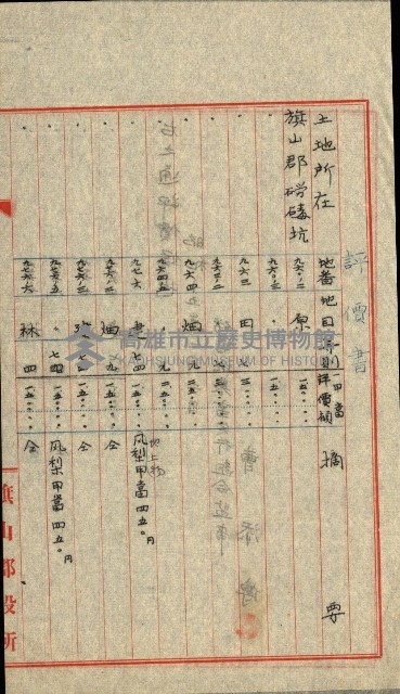 陸軍用地關係綴（評價關係）藏品圖，第214張