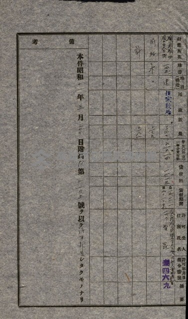 國有財產貸付許可綴（高雄州鳳山郡）藏品圖，第99張
