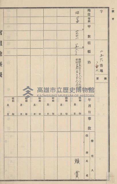 燕巢庄官租地臺帳（十六冊之內第三號）藏品圖，第99張