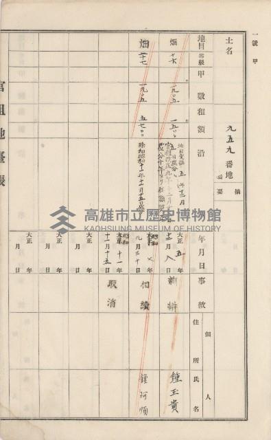 美濃庄官租地臺帳（二冊之內第二號）藏品圖，第189張