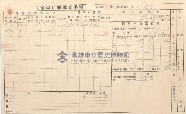 小港庄空地子、店子後家屋戶順調查手帳
（一冊之內一）藏品圖，第89張