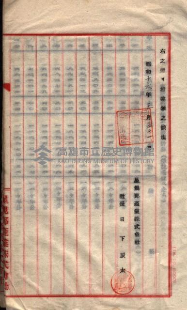 貸渡（旗山郡－被許可人星規那產業株式會社）藏品圖，第89張