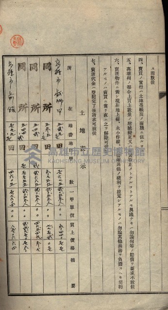 公共用地賣渡承諾書綴、賣渡證書（戲獅甲前鎮）藏品圖，第439張