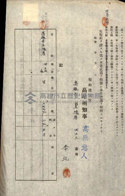 州有地貸付綴（高雄市）藏品圖，第444張