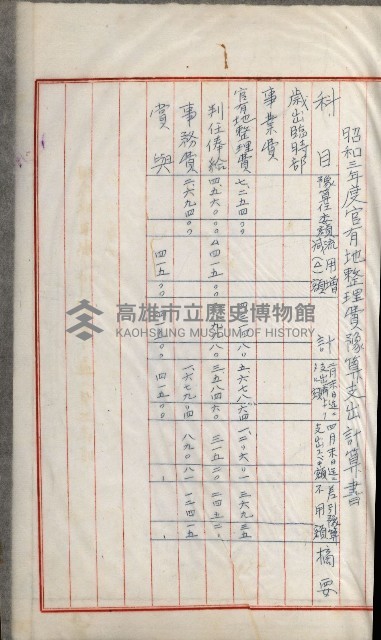 官有地整理費豫算關係書類
（地理系）藏品圖，第447張