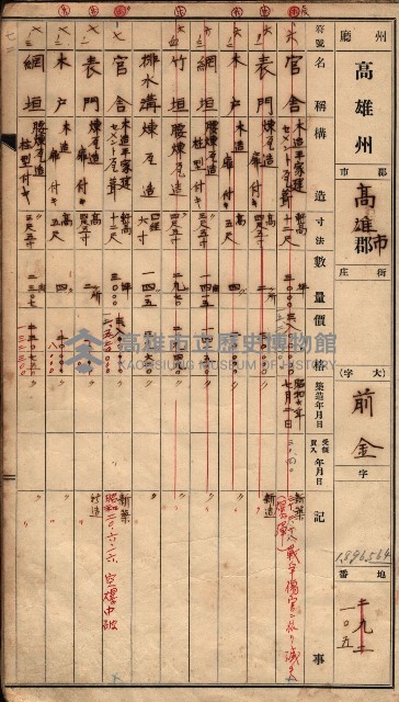 建物臺帳（高雄市－州有官舍）藏品圖，第39張