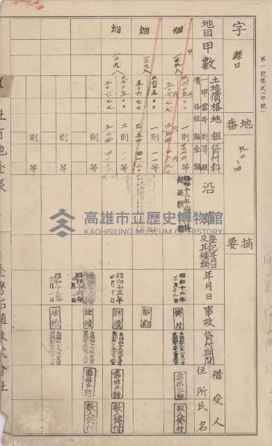 臺灣拓殖株式會社鳳山社有地臺帳（全一冊）藏品圖，第39張