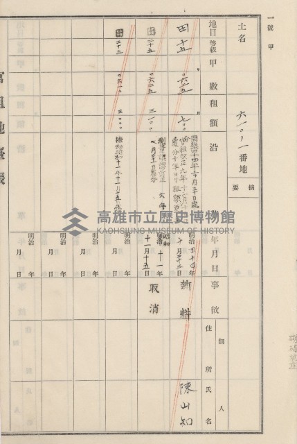 旗山街官租地臺帳（二冊之內第二號）藏品圖，第179張