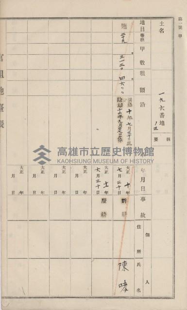 杉林庄官租地臺帳（二冊之內第一號）藏品圖，第179張