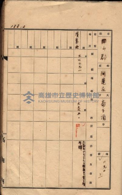 州有墓地臺帳（岡山郡）藏品圖，第179張