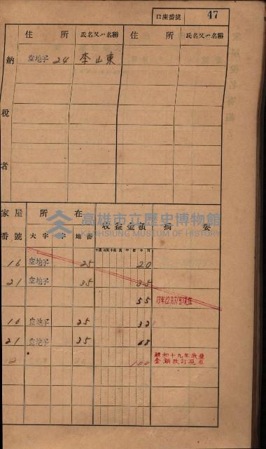 高雄州鳳山郡小港庄塩水港、中大厝、空地子
家屋稅名寄帳（一冊之內第一號）藏品圖，第79張